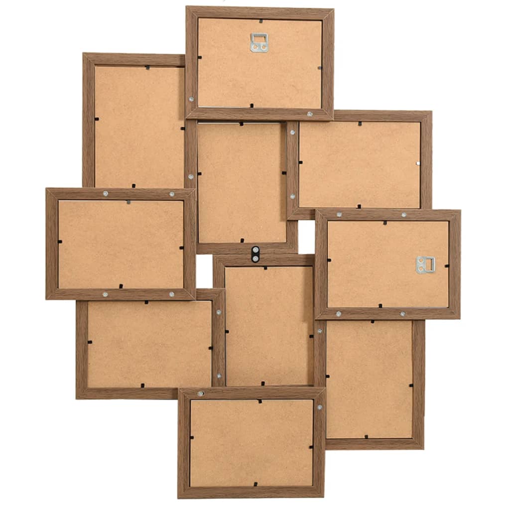 világosbarna MDF kollázs képkeret 10 db 13 x 18 cm-es képhez