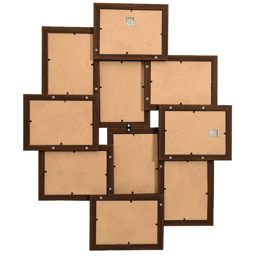 sötétbarna MDF fényképkeretszett 10 db 10 x 15 cm-es képhez