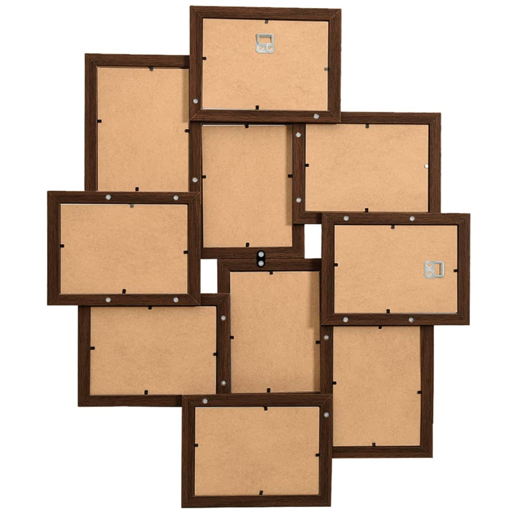 sötétbarna MDF fényképkeretszett 10 db 13 x 18 cm-es képhez