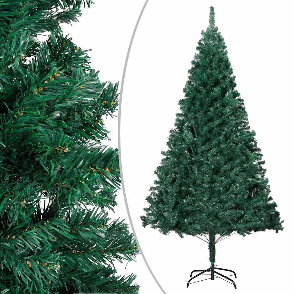 zöld PVC megvilágított műkarácsonyfa gömb szettel 120 cm