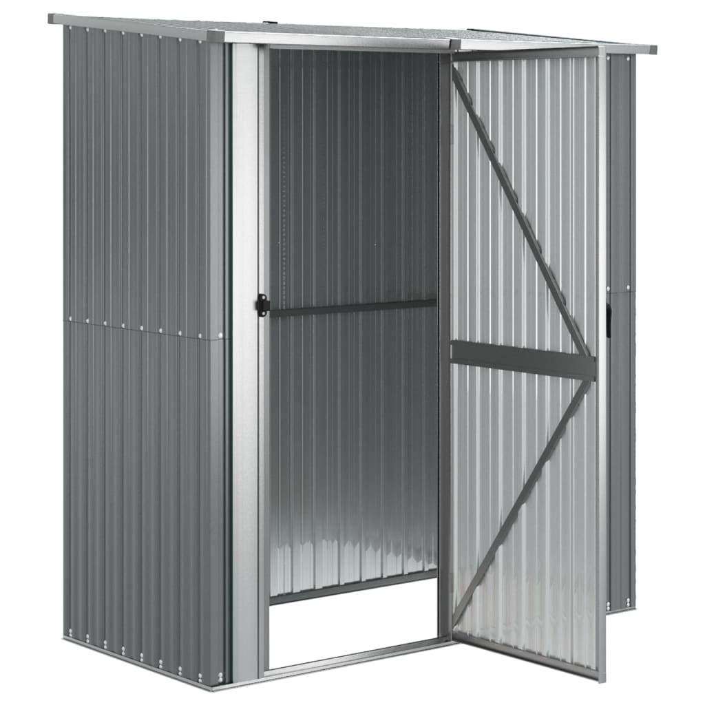 szürke horganyzott acél kerti fészer 180,5 x 97 x 209,5 cm
