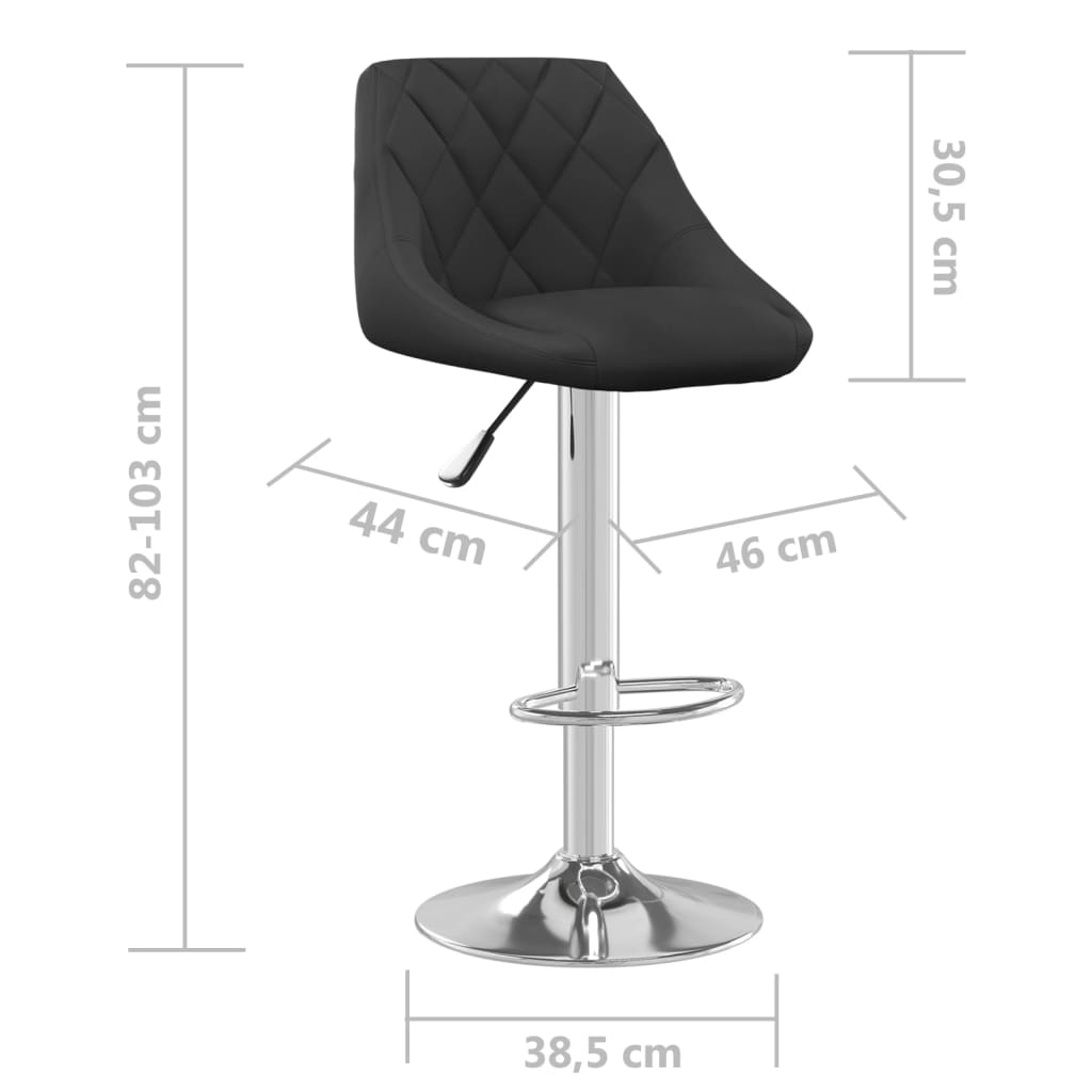 2 db fekete bársony bárszék