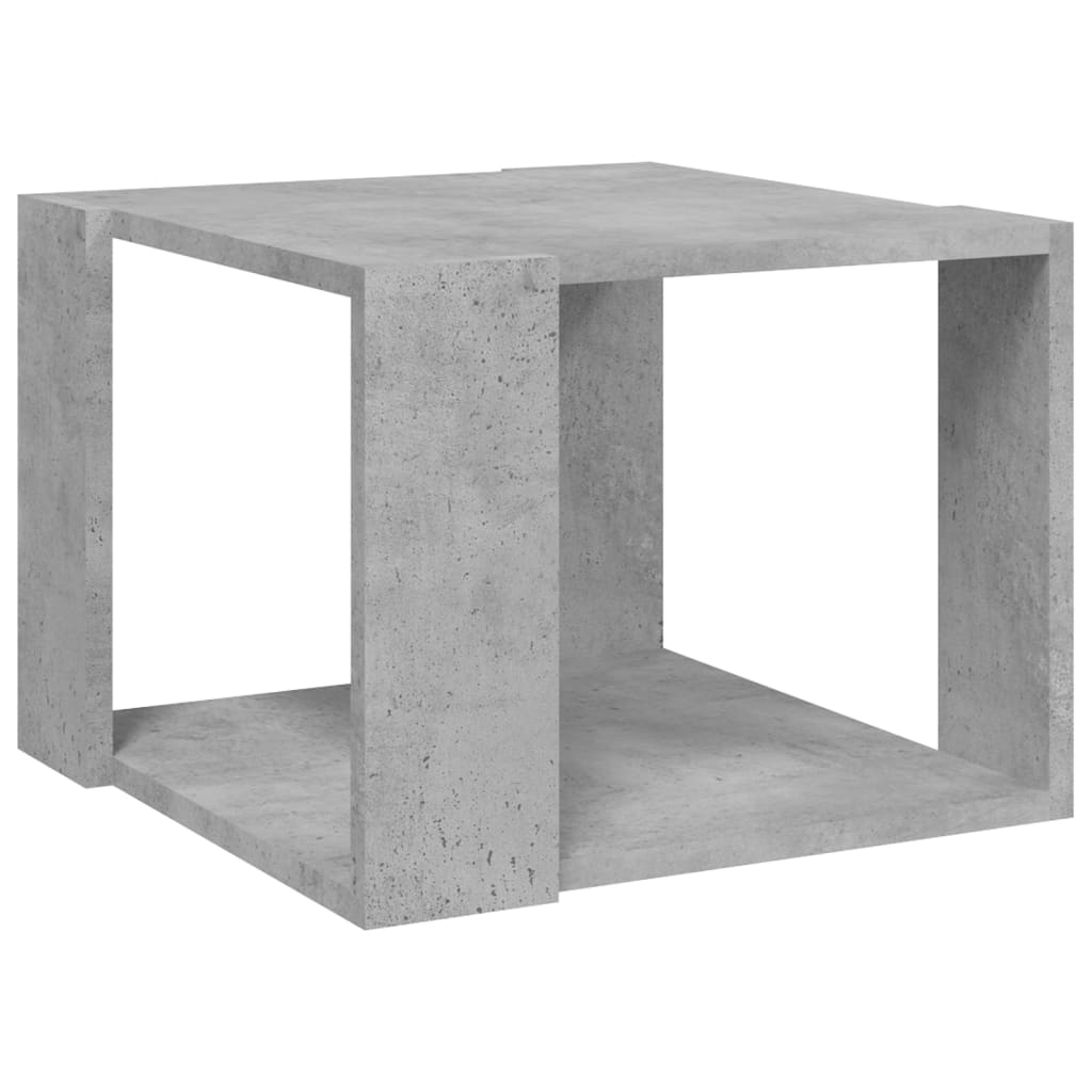betonszürke szerelt fa dohányzóasztal 40 x 40 x 30 cm