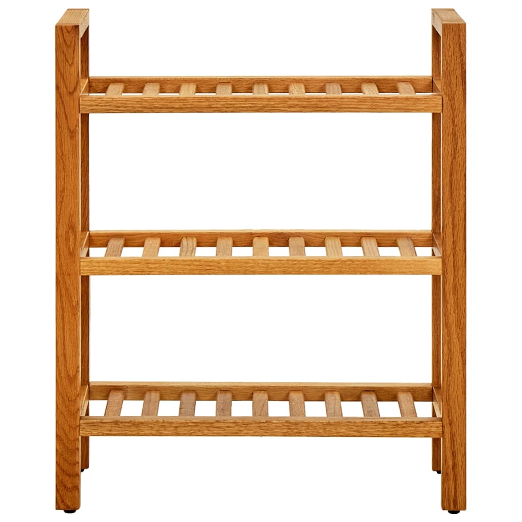 tömör tölgyfa cipőtartó 3 polccal 50 x 27 x 60 cm