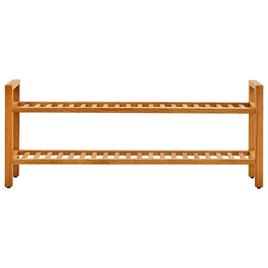tömör tölgyfa cipőtartó 2 polccal 100 x 27 x 40 cm