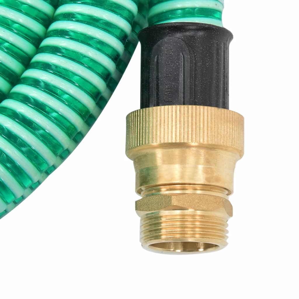 zöld PVC szívótömlő sárgaréz csatlakozókkal 1,1" 3 m