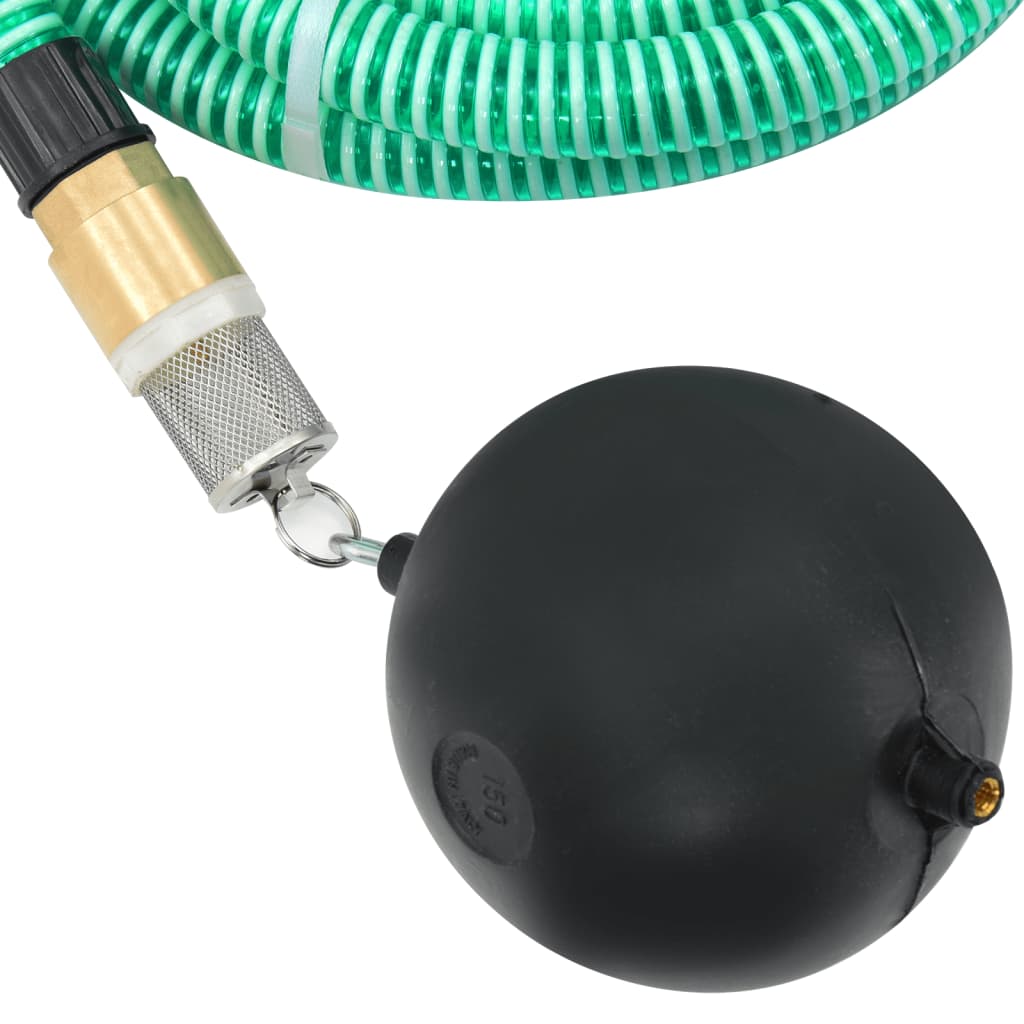 zöld PVC szívótömlő sárgaréz csatlakozókkal 1,1" 3 m