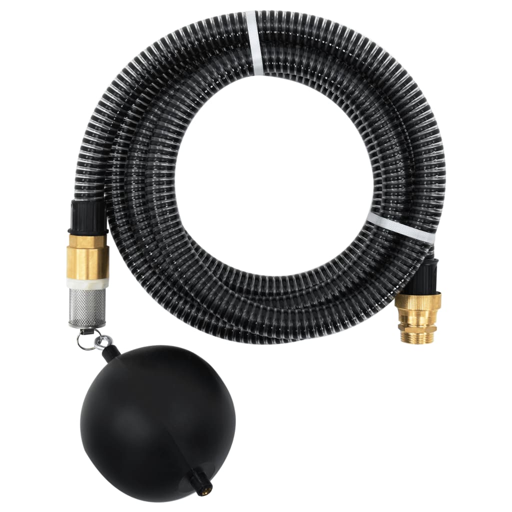 fekete PVC szívótömlő sárgaréz csatlakozókkal 1,1" 3 m