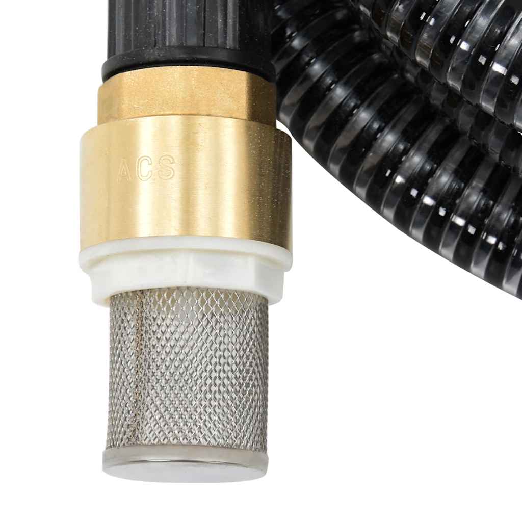 fekete PVC szívótömlő sárgaréz csatlakozókkal 1,1" 10 m