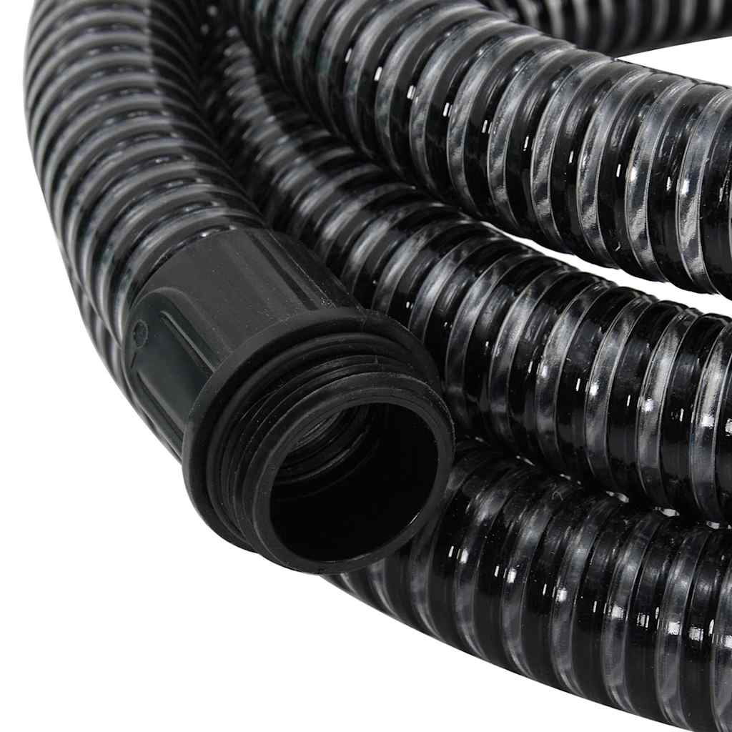 fekete PVC szívótömlő sárgaréz csatlakozókkal 1,1" 10 m