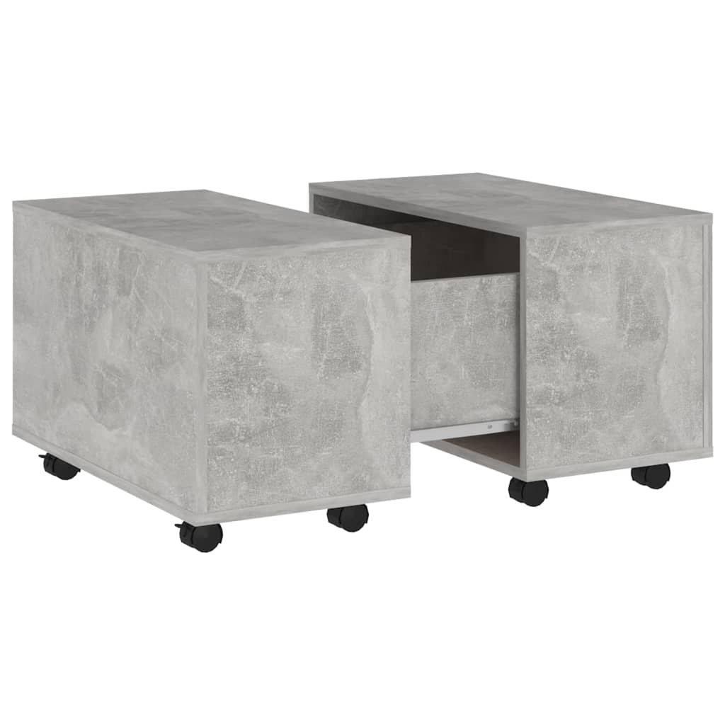 betonszürke szerelt fa dohányzóasztal 60 x 60 x 38 cm