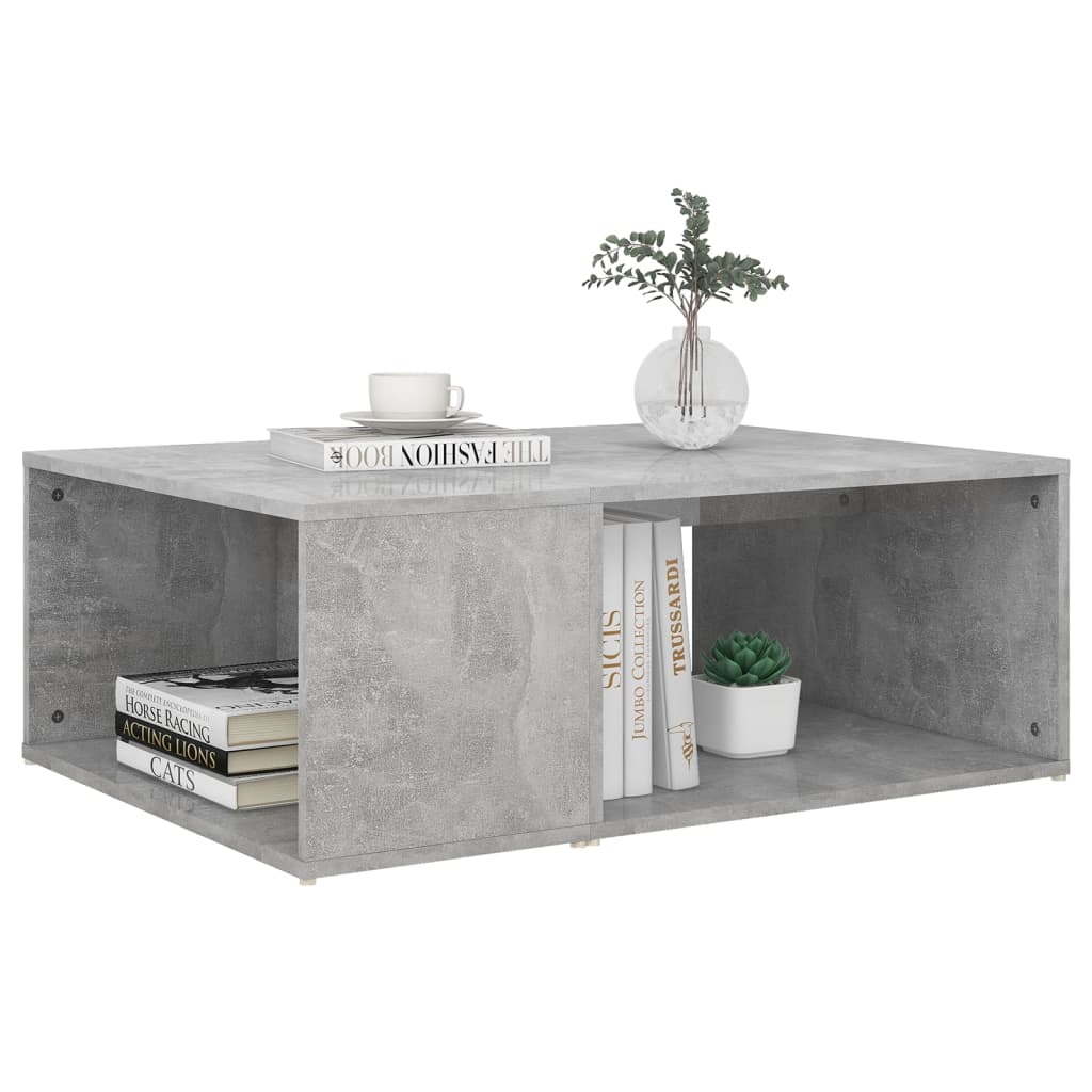 betonszürke szerelt fa dohányzóasztal 90 x 67 x 33 cm