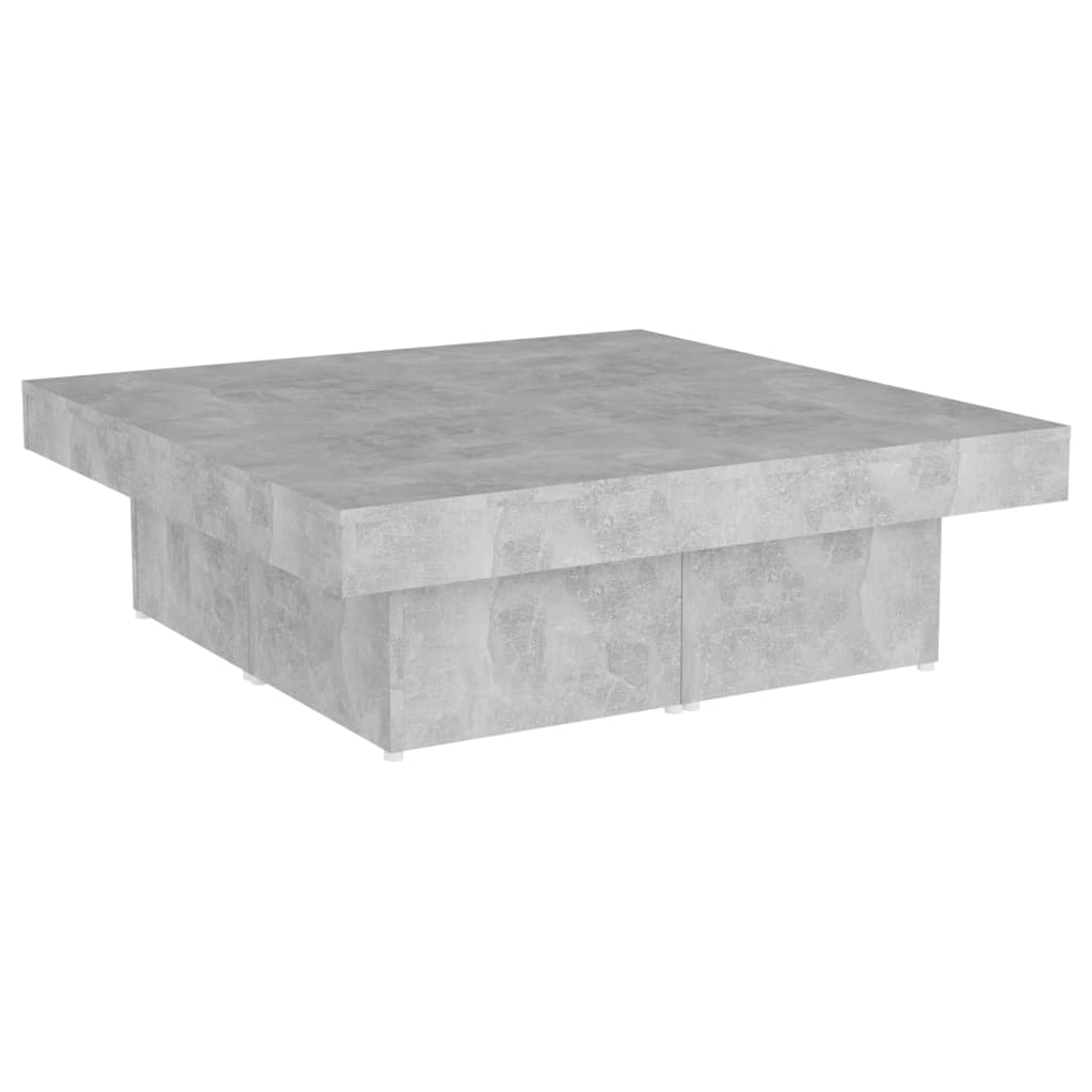 betonszürke szerelt fa dohányzóasztal 90 x 90 x 28 cm