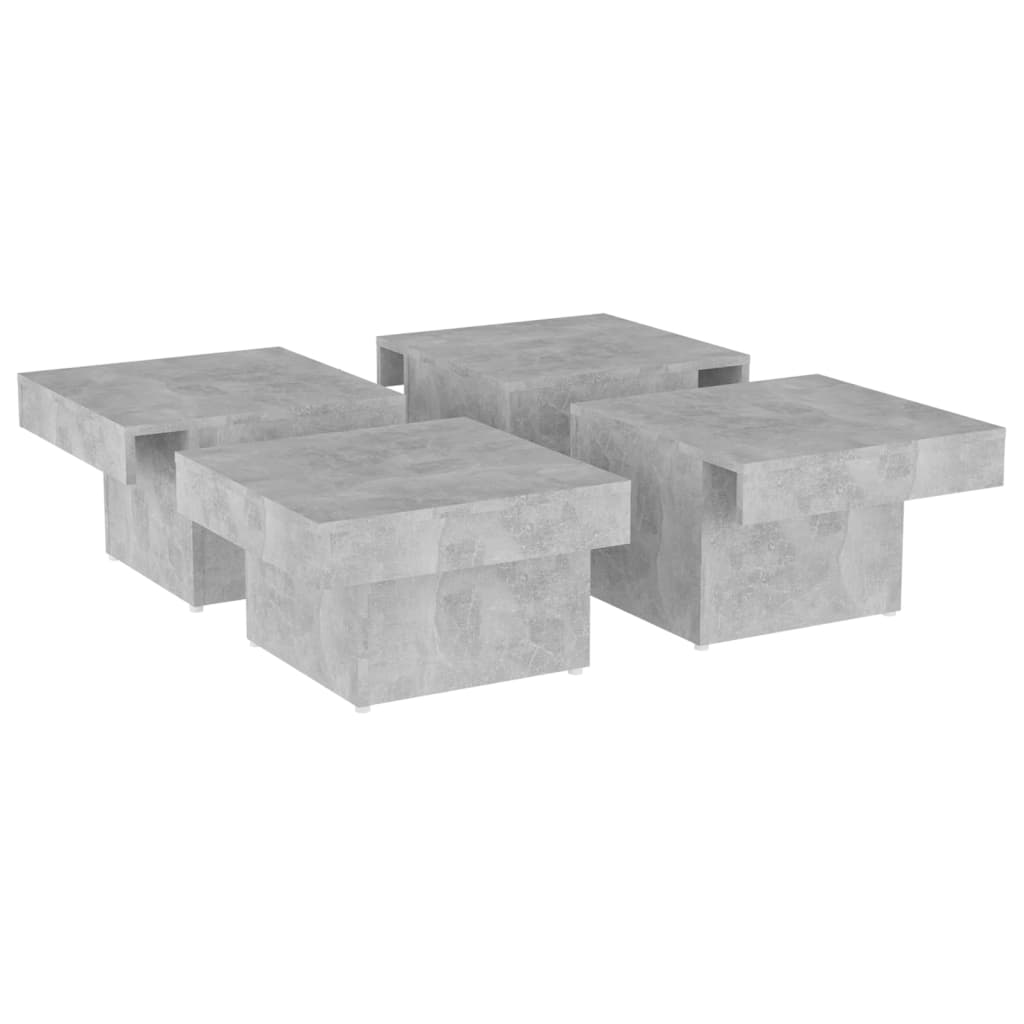 betonszürke szerelt fa dohányzóasztal 90 x 90 x 28 cm