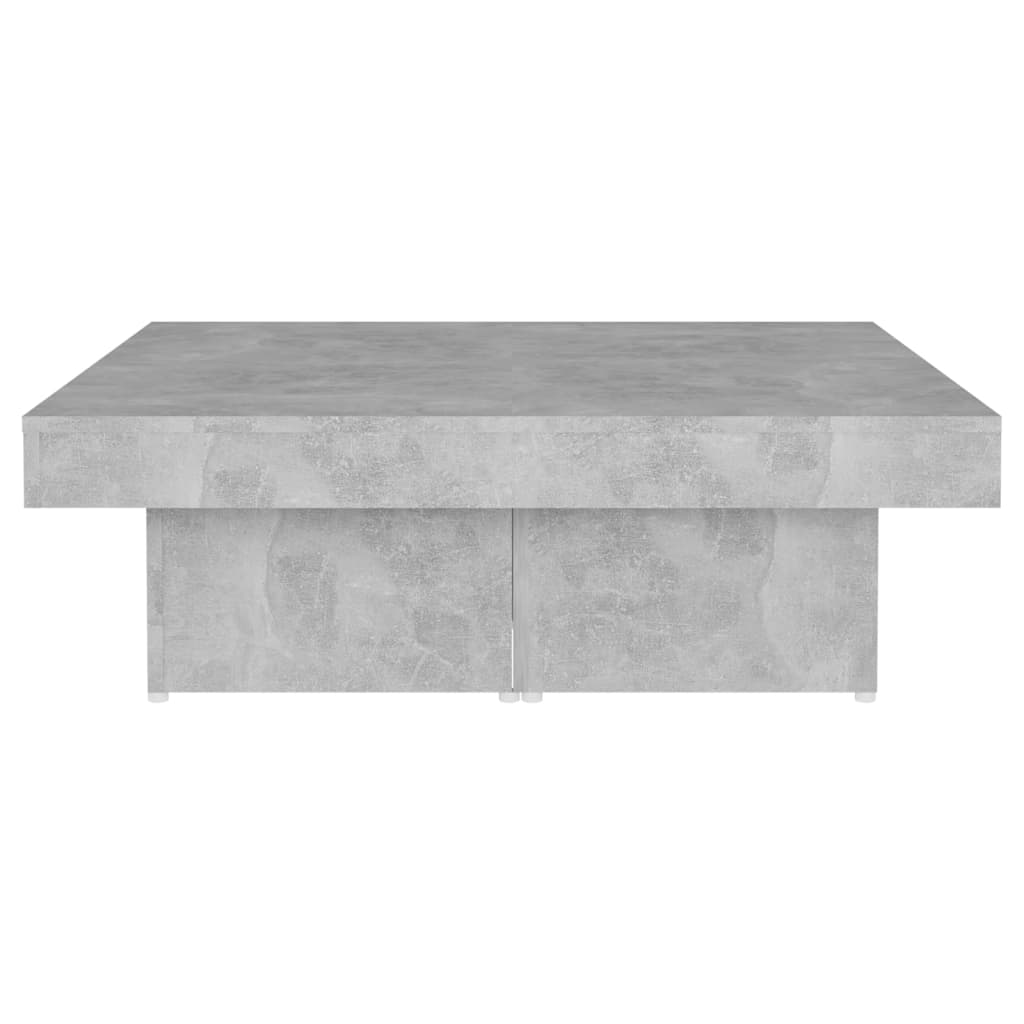 betonszürke szerelt fa dohányzóasztal 90 x 90 x 28 cm