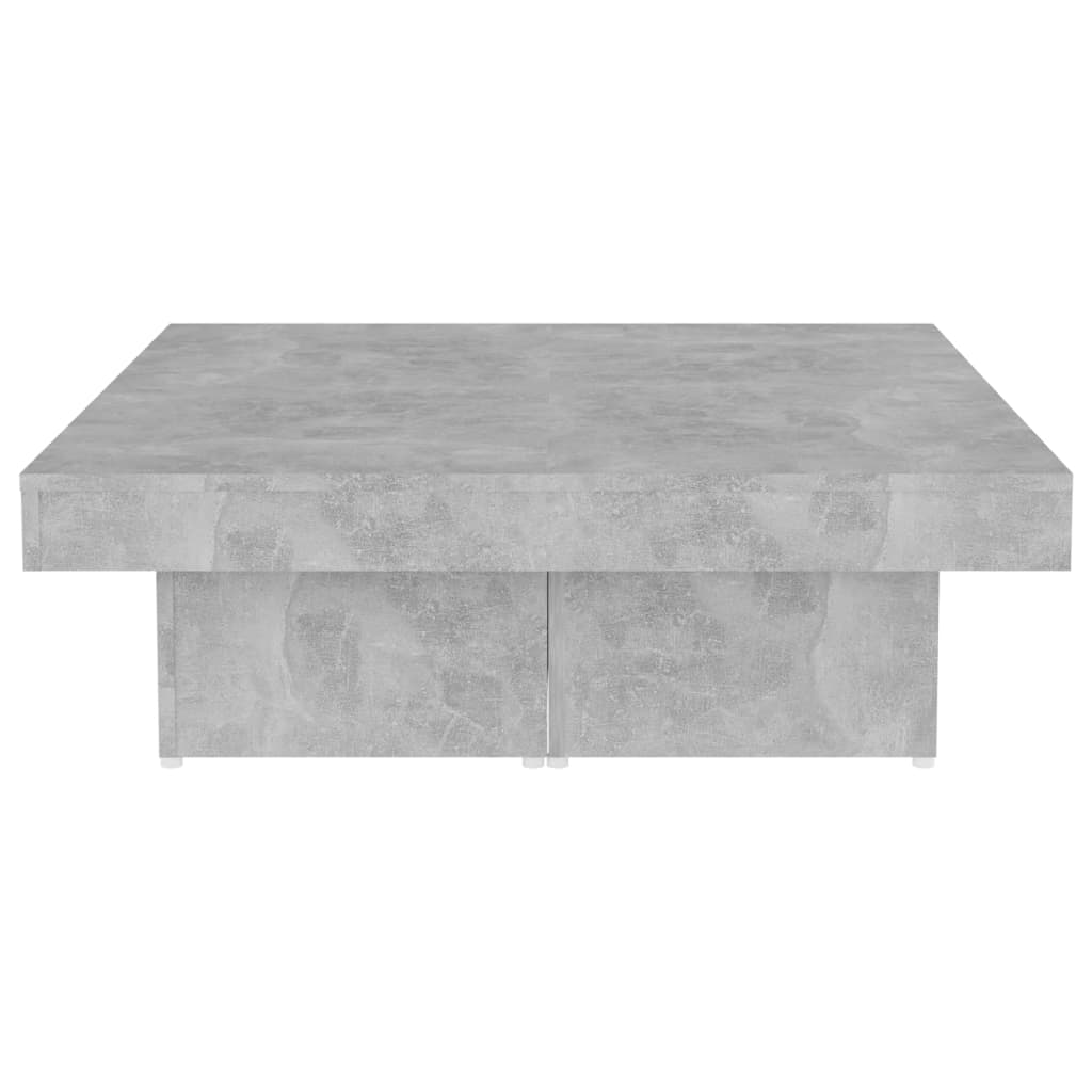 betonszürke szerelt fa dohányzóasztal 90 x 90 x 28 cm