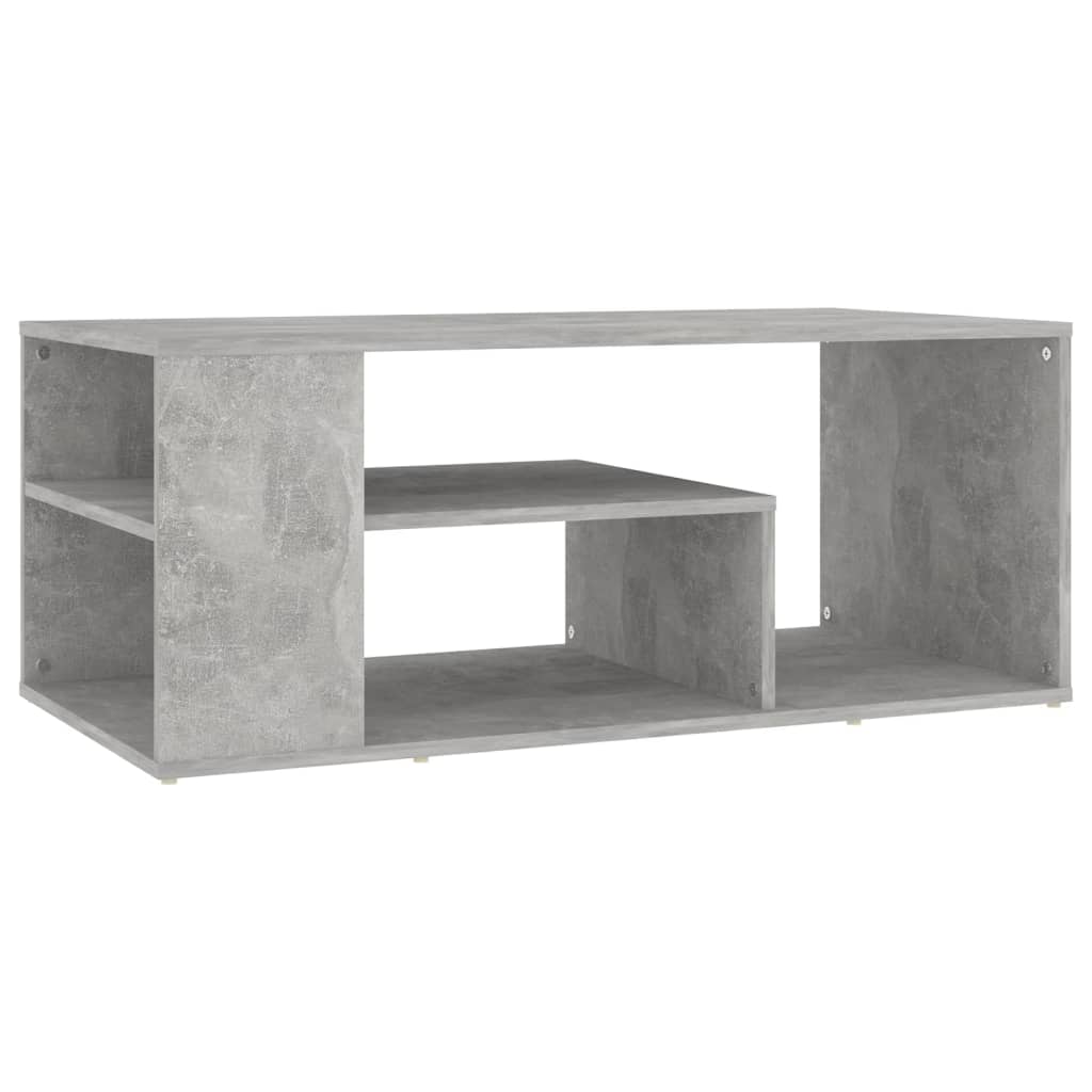 betonszürke szerelt fa dohányzóasztal 100 x 50 x 40 cm