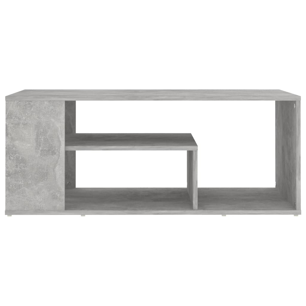 betonszürke szerelt fa dohányzóasztal 100 x 50 x 40 cm
