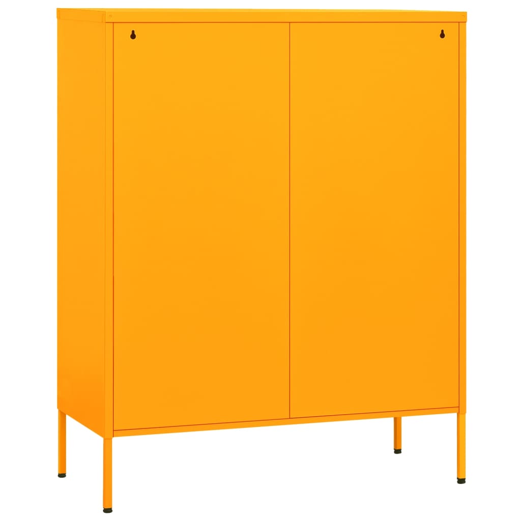 mustársárga acél tárolószekrény 80 x 35 x 101,5 cm