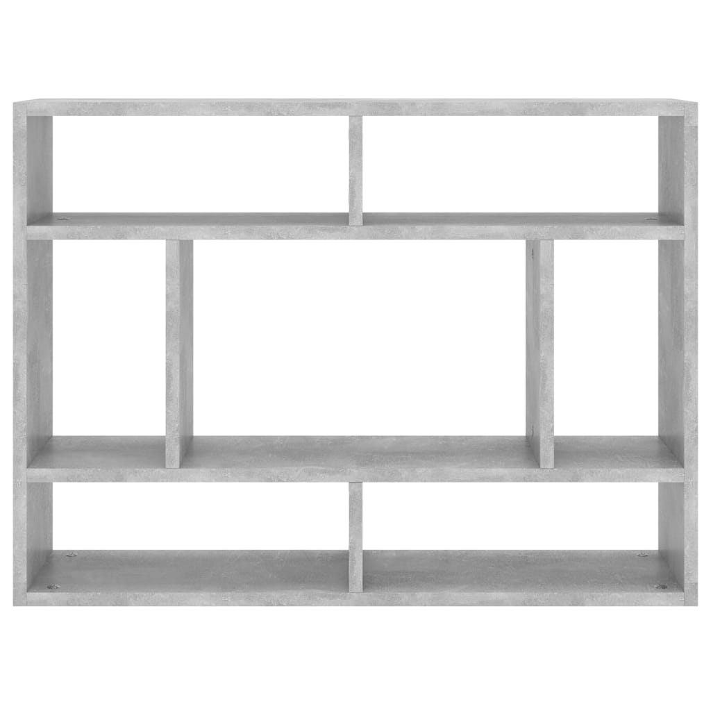 betonszürke szerelt fa fali polc 75 x 16 x 55 cm