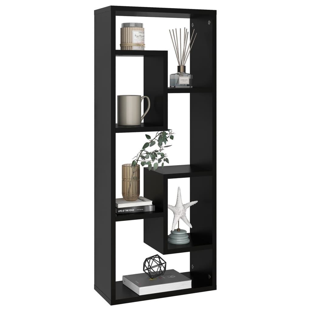 fekete szerelt fa fali polc 36 x 16 x 90 cm