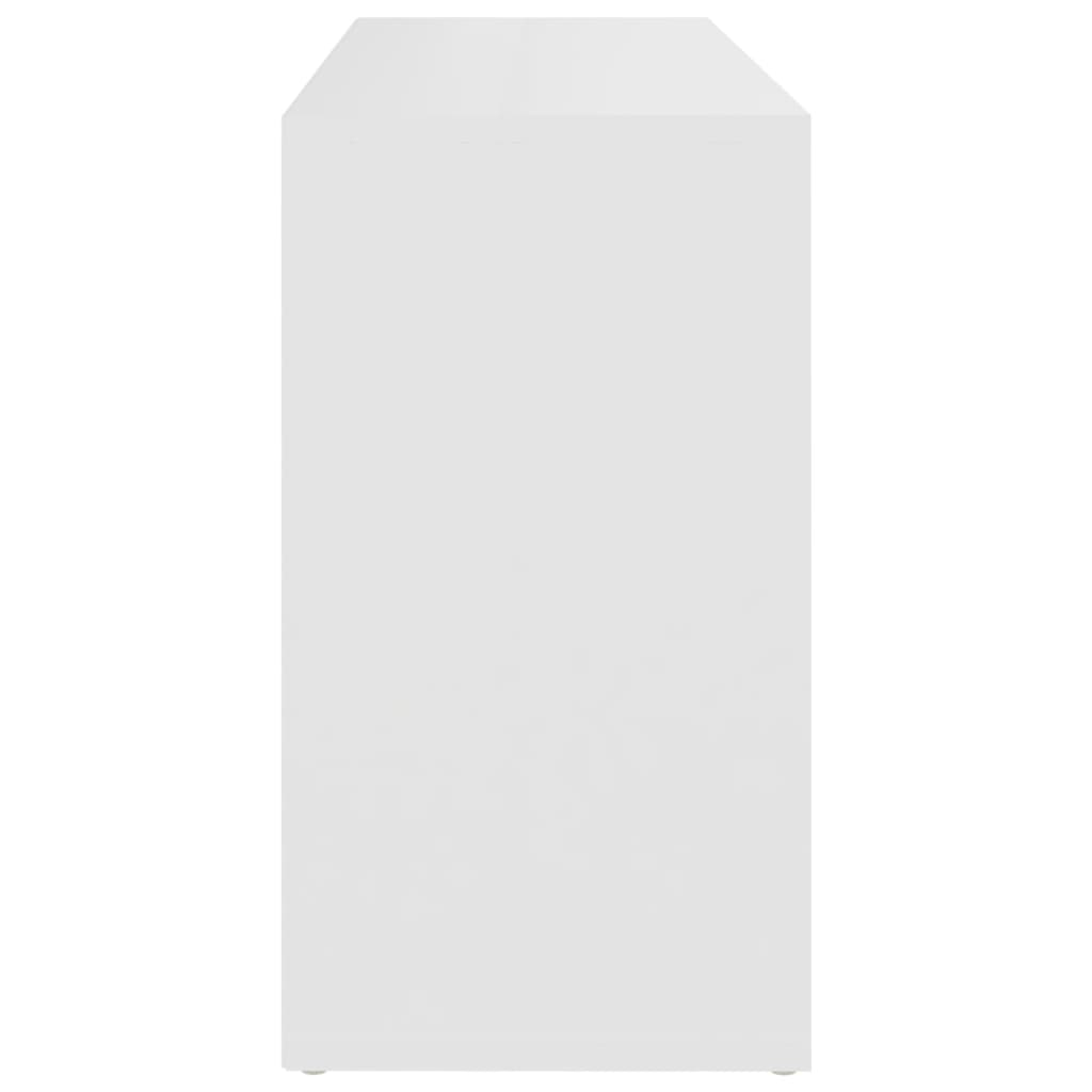 fehér szerelt fa cipőtároló pad 103 x 30 x 55 cm