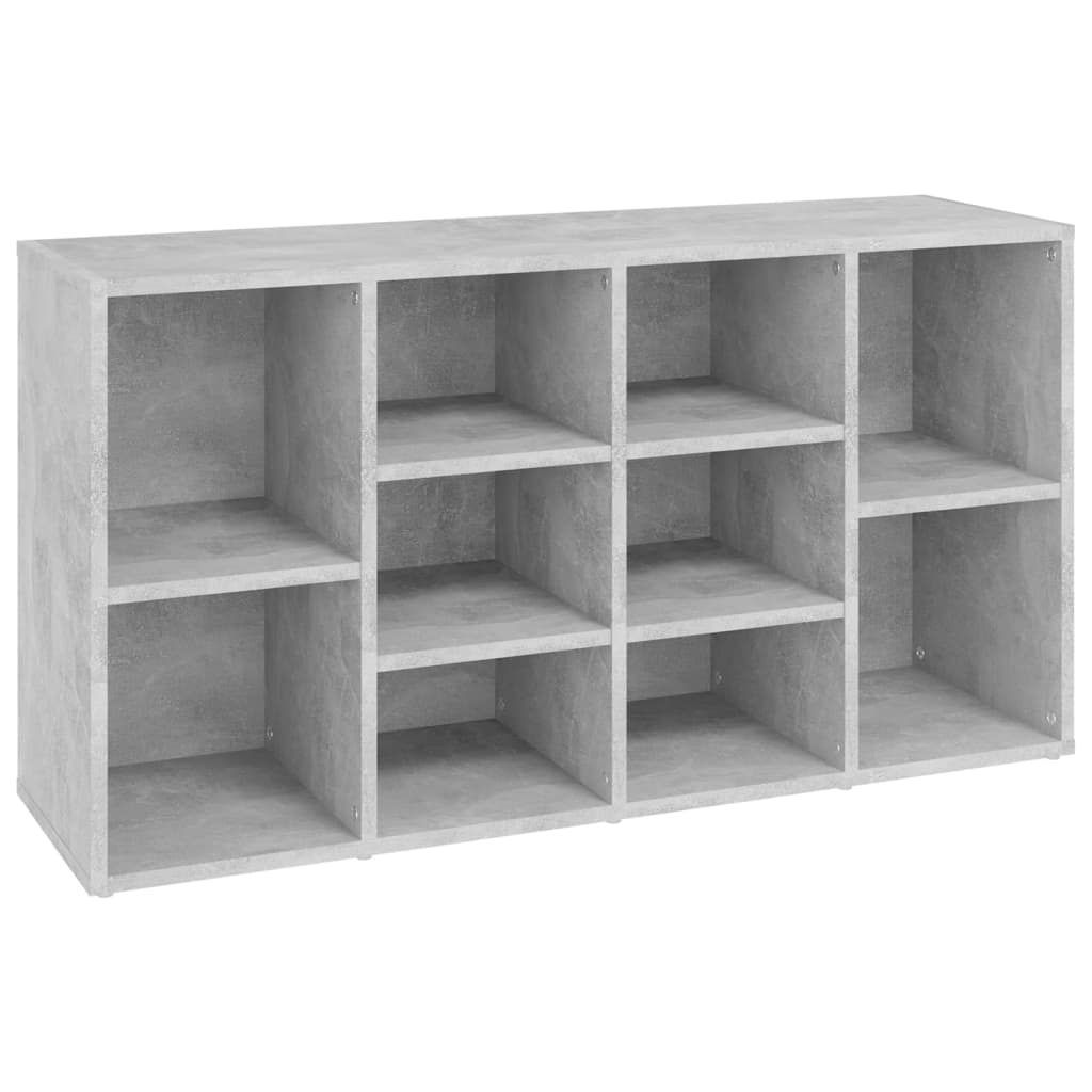 betonszürke szerelt fa cipőtároló pad 103 x 30 x 55 cm