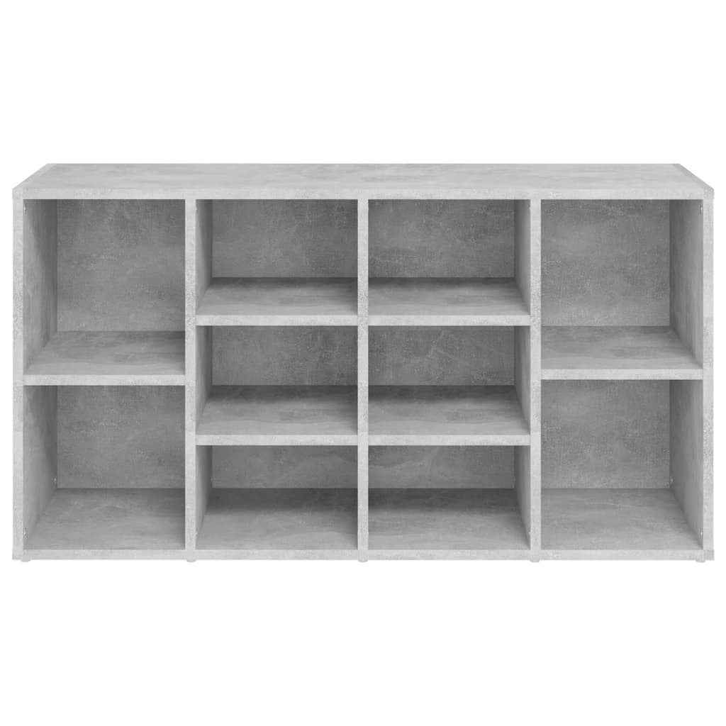 betonszürke szerelt fa cipőtároló pad 103 x 30 x 55 cm