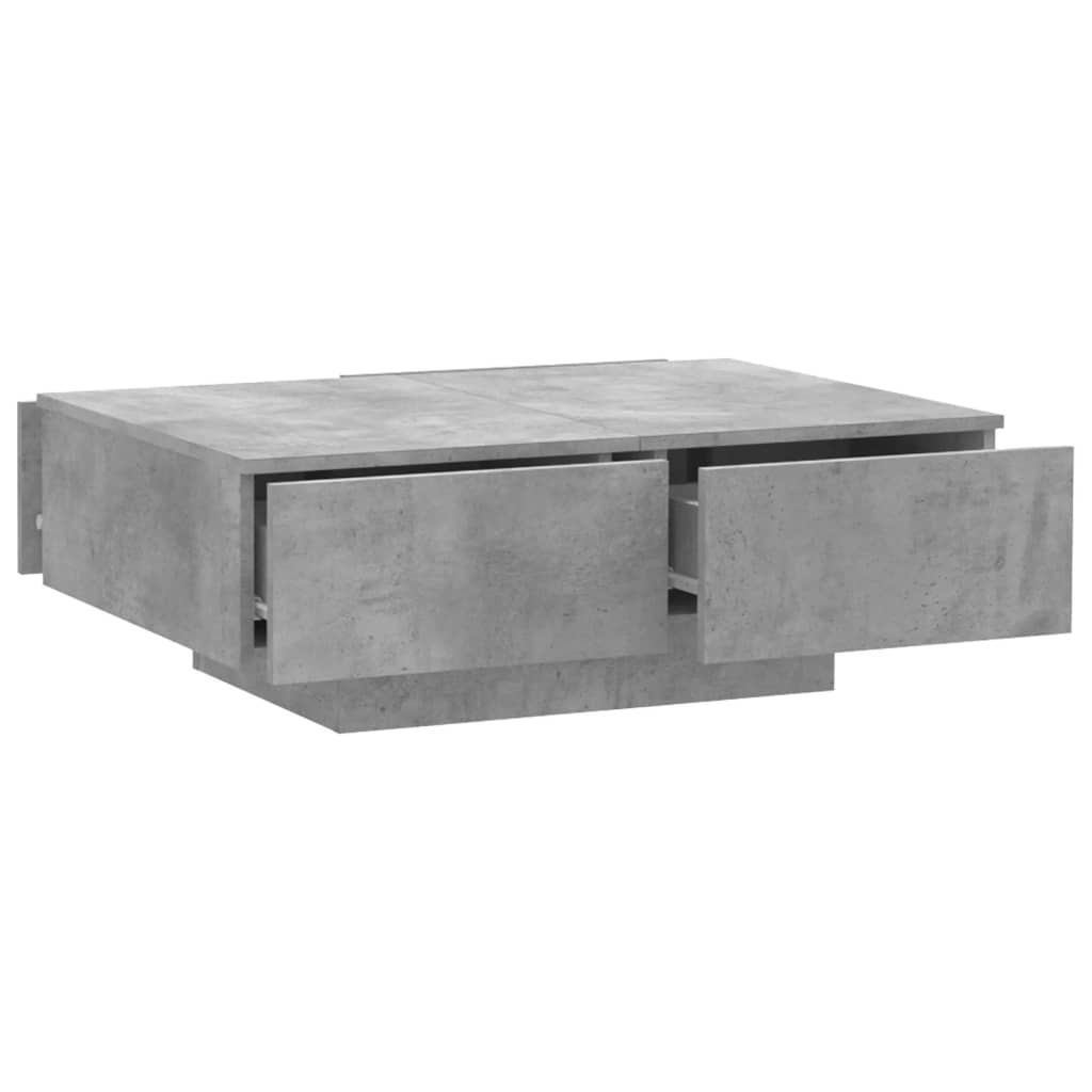 betonszürke szerelt fa dohányzóasztal 90 x 60 x 31 cm