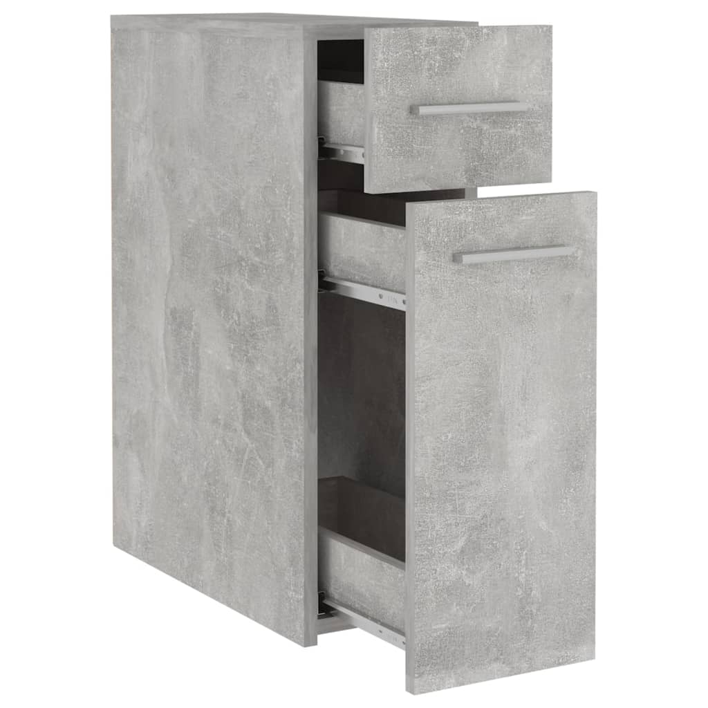 betonszürke szerelt fa patikaszekrény 20 x 45,5 x 60 cm