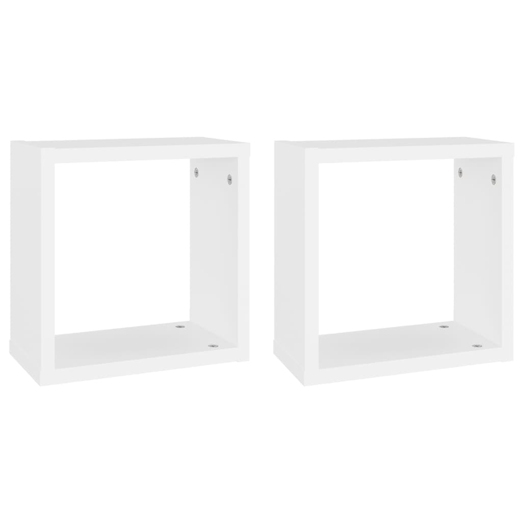 2 db fehér fali kockapolc 30 x 15 x 30 cm