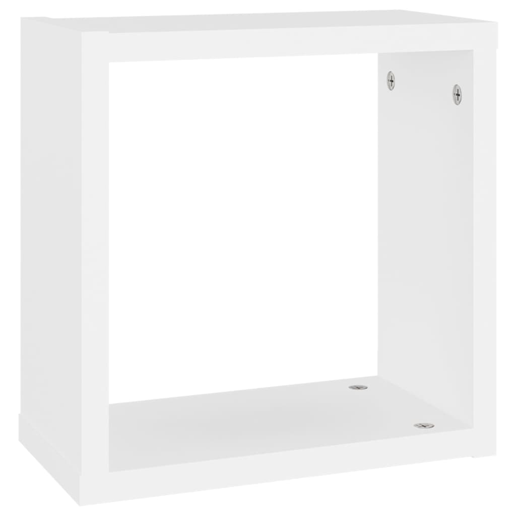 2 db fehér fali kockapolc 30 x 15 x 30 cm