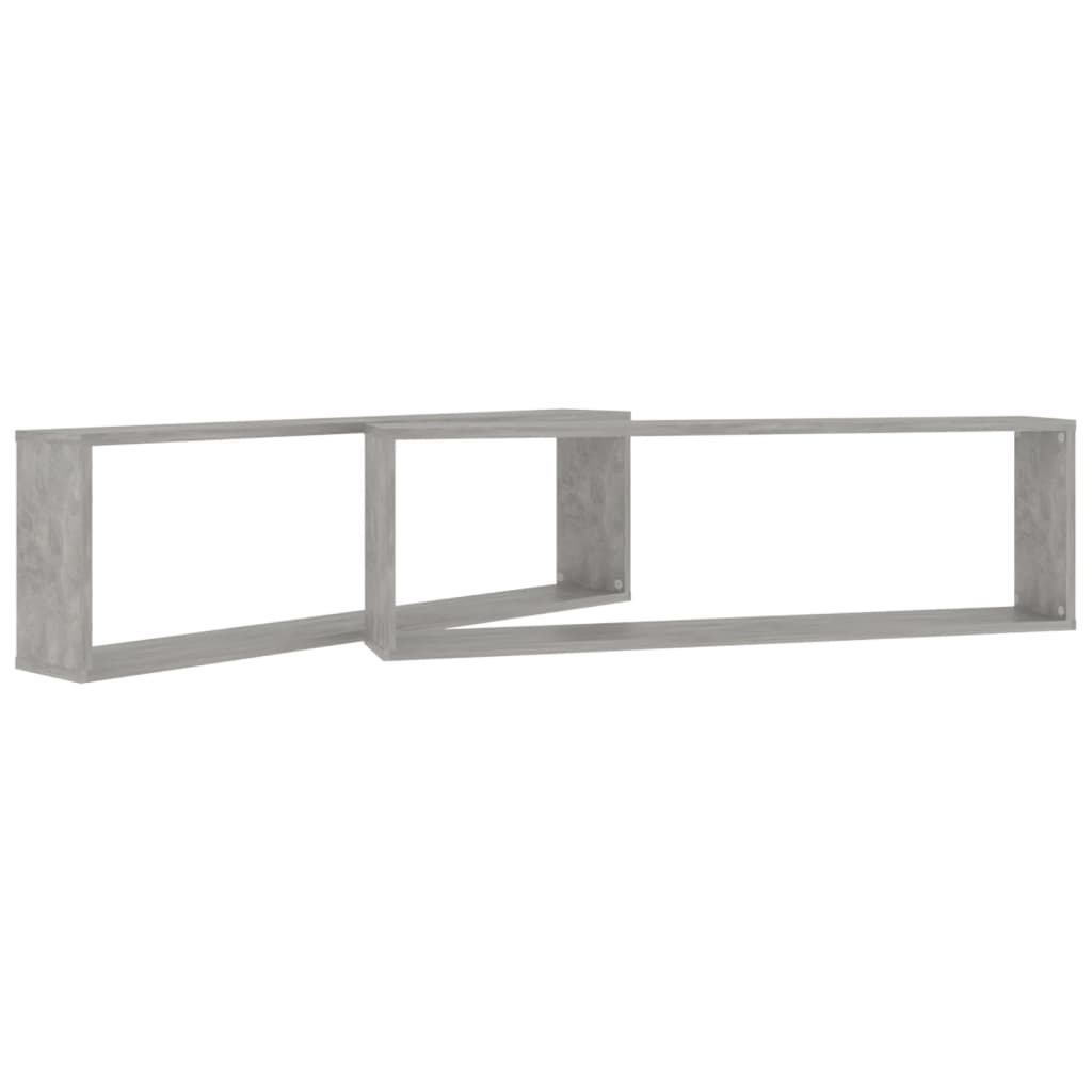 2 db betonszürke szerelt fa fali polc 100 x 15 x 30 cm