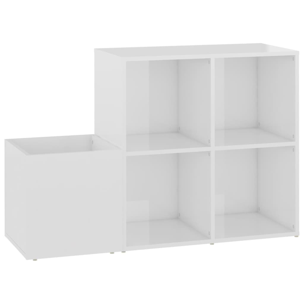 magasfényű fehér előszobai cipősszekrény 105 x 35,5 x 70 cm