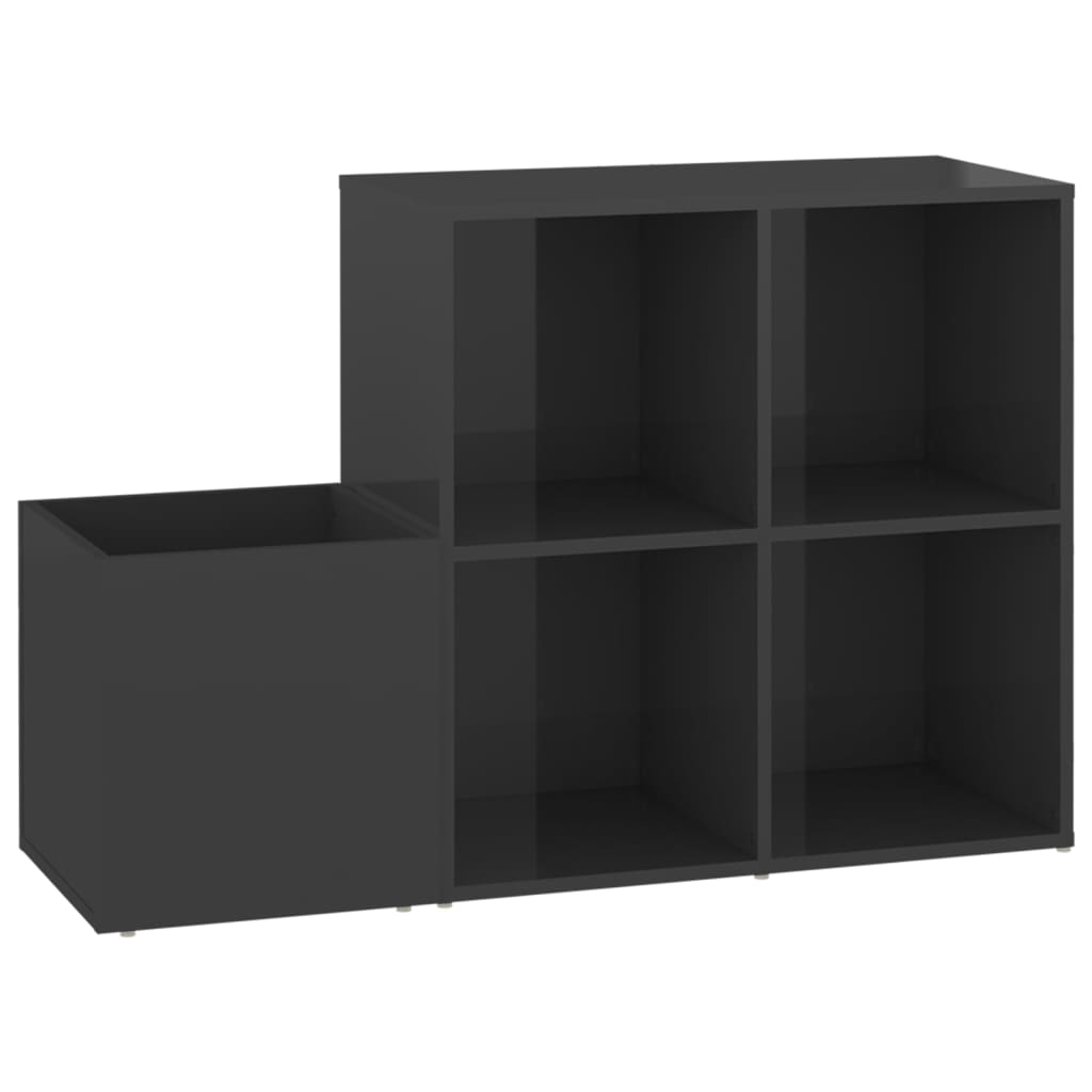 magasfényű szürke előszobai cipősszekrény 105 x 35,5 x 70 cm