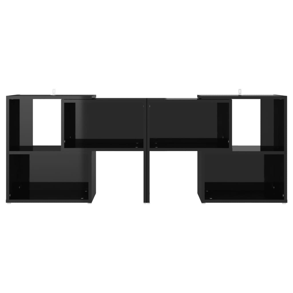 magasfényű fekete szerelt fa TV-szekrény 104 x 30 x 52 cm
