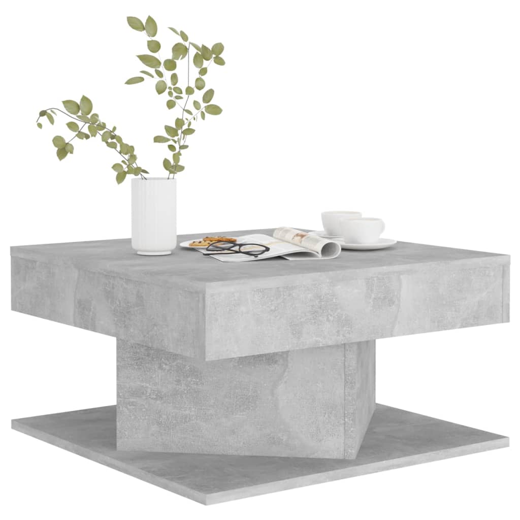 betonszürke szerelt fa dohányzóasztal 57 x 57 x 30 cm