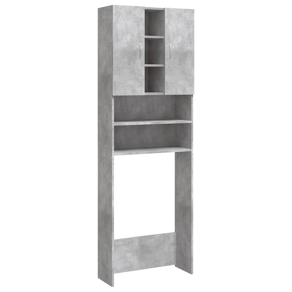 betonszürke mosógépszekrény 64 x 25,5 x 190 cm