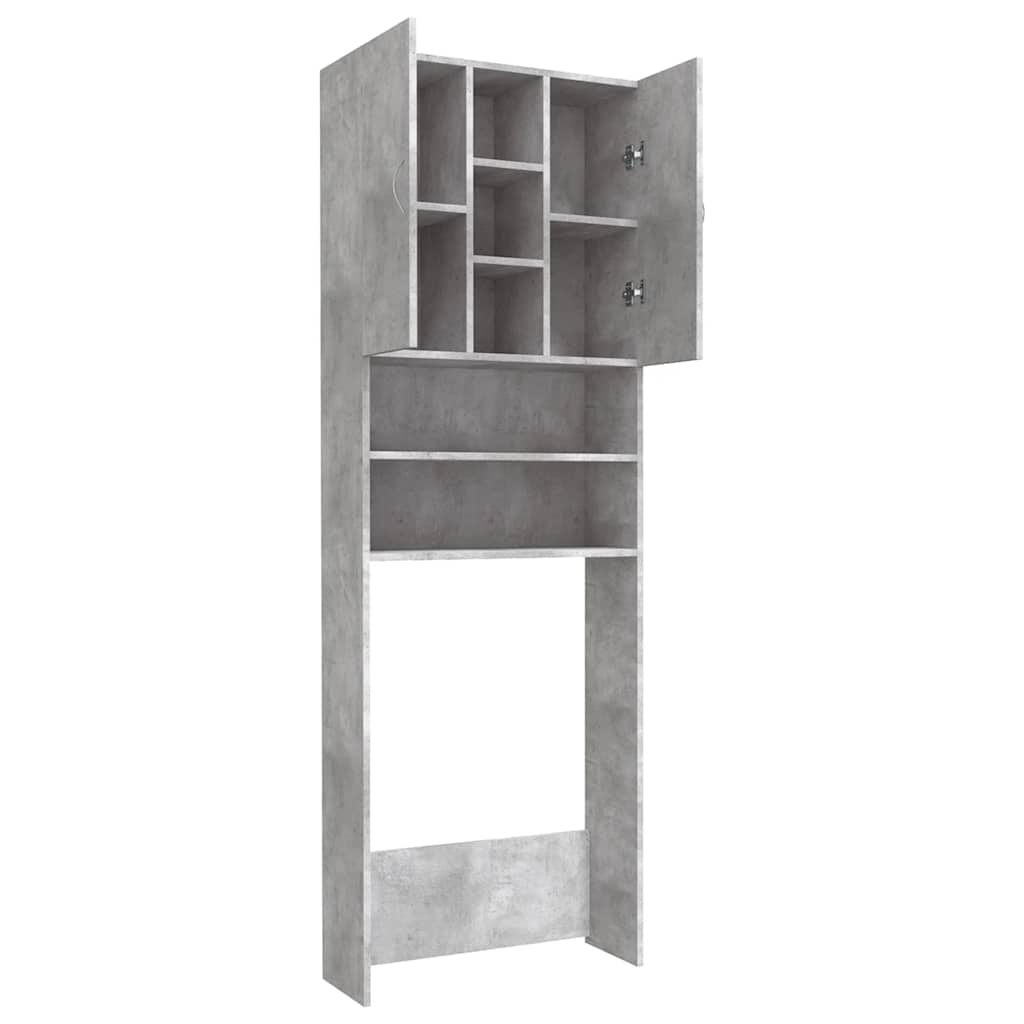 betonszürke mosógépszekrény 64 x 25,5 x 190 cm