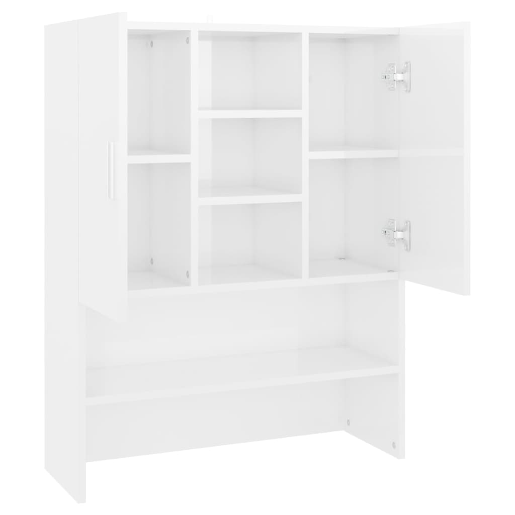 magasfényű fehér mosógépszekrény 70,5 x 25,5 x 90 cm