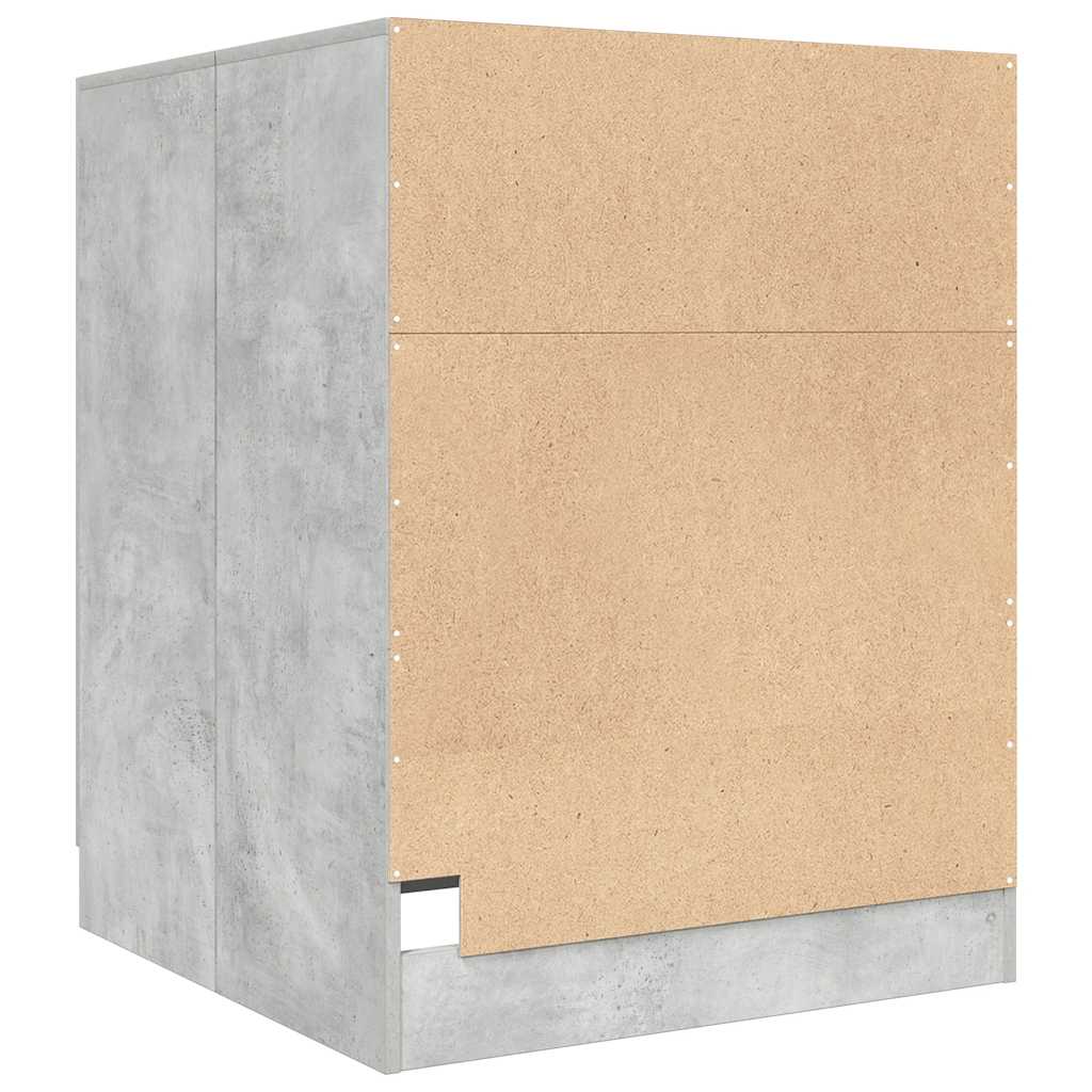 betonszürke mosógépszekrény 71 x 71,5 x 91,5 cm