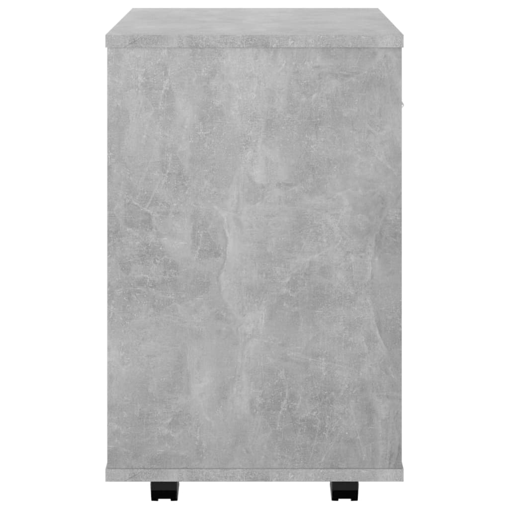 betonszürke szerelt fa kerekes szekrény 46x36x59 cm
