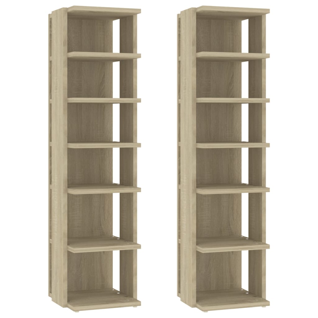 2 db sonoma tölgy színű cipősszekrény 27,5 x 27 x 102 cm