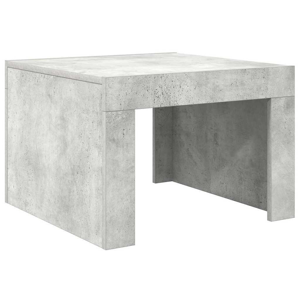 betonszürke szerelt fa dohányzóasztal 50 x 50 x 35 cm