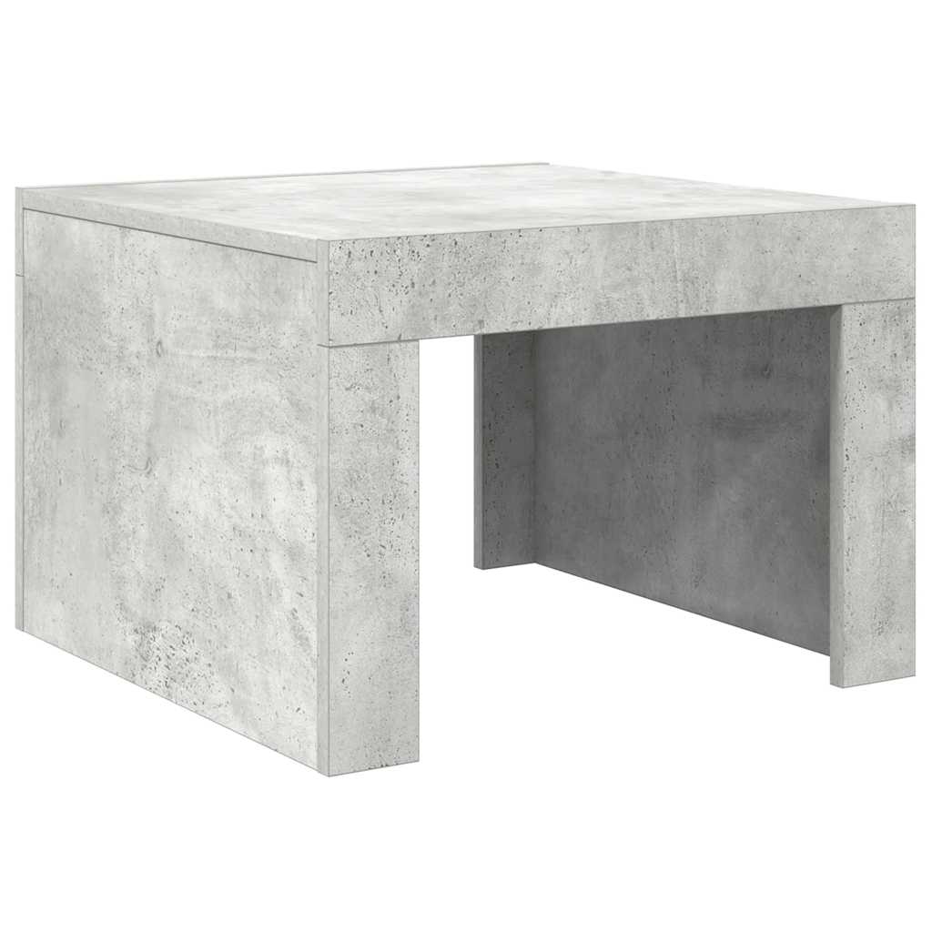betonszürke szerelt fa dohányzóasztal 50 x 50 x 35 cm