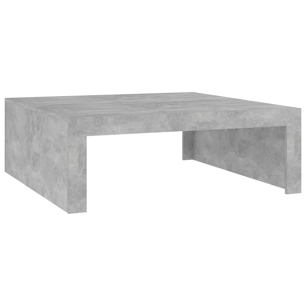 betonszürke szerelt fa dohányzóasztal 100 x 100 x 35 cm
