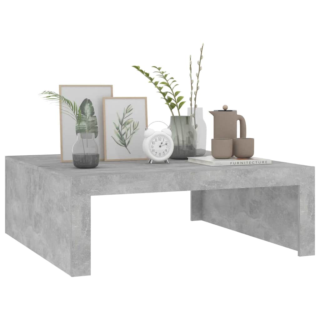 betonszürke szerelt fa dohányzóasztal 100 x 100 x 35 cm