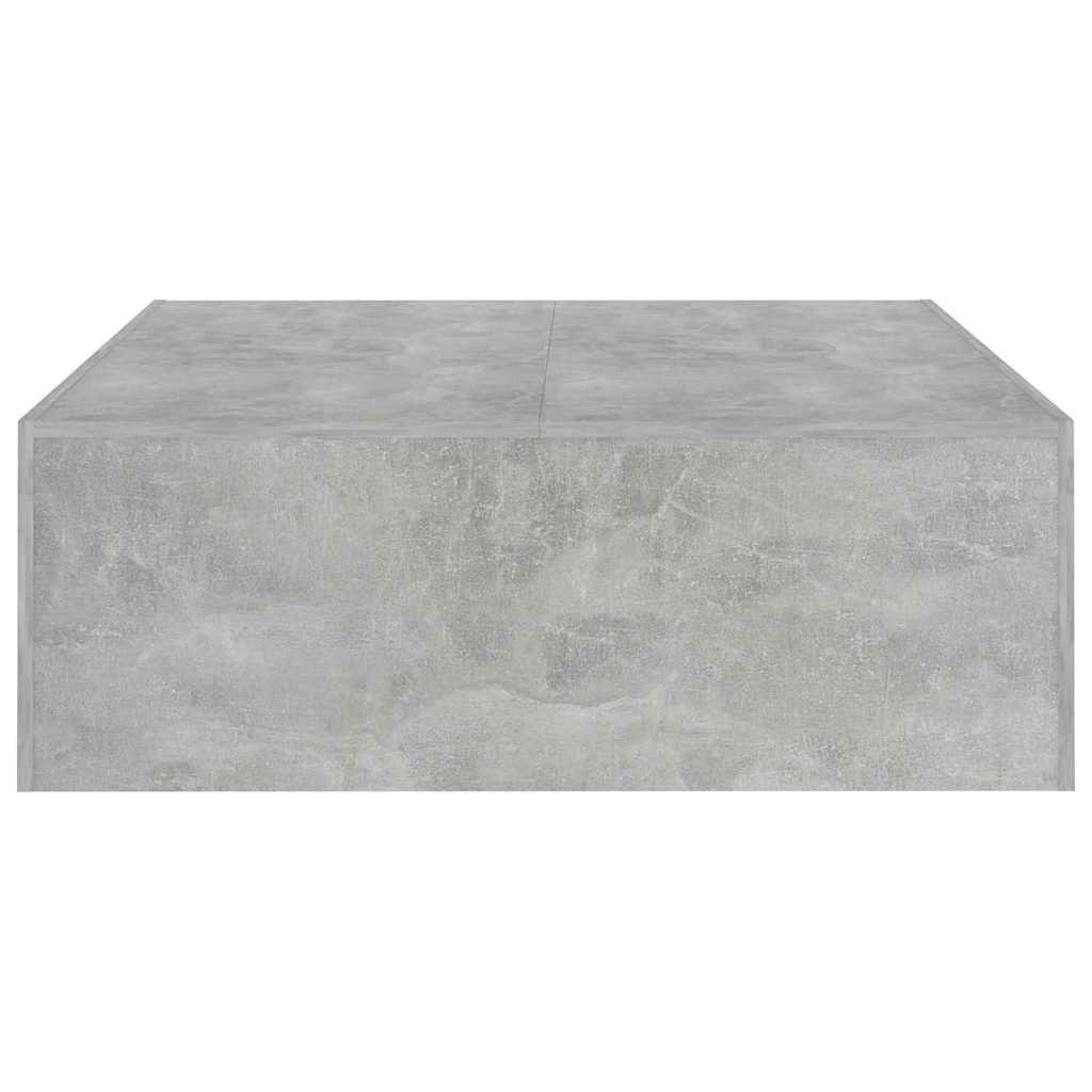 betonszürke szerelt fa dohányzóasztal 100 x 100 x 35 cm