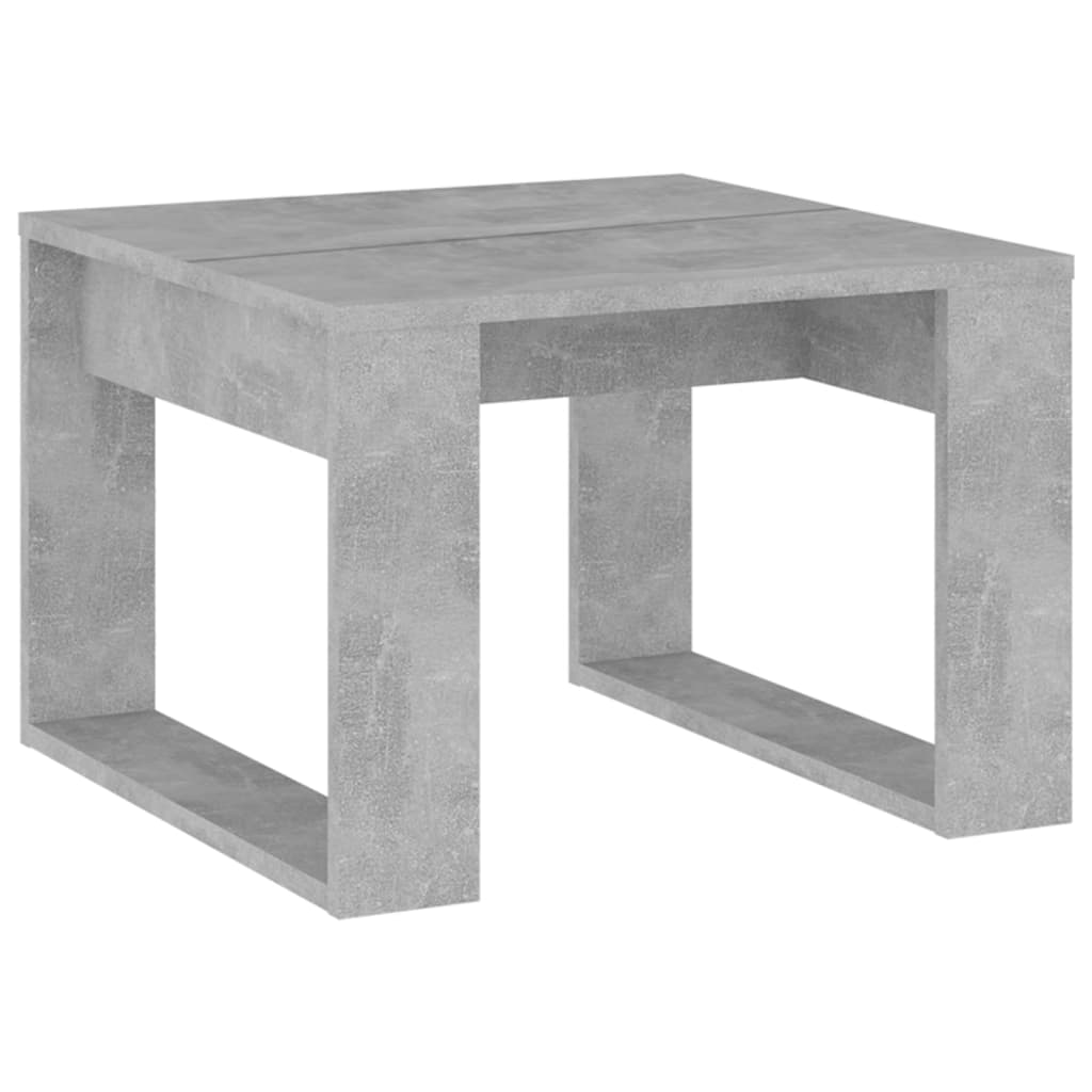 betonszürke szerelt fa kisasztal 50 x 50 x 35 cm