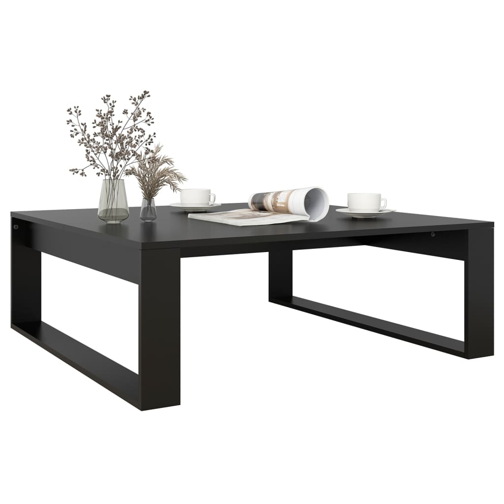 fekete szerelt fa dohányzóasztal 100 x 100 x 35 cm